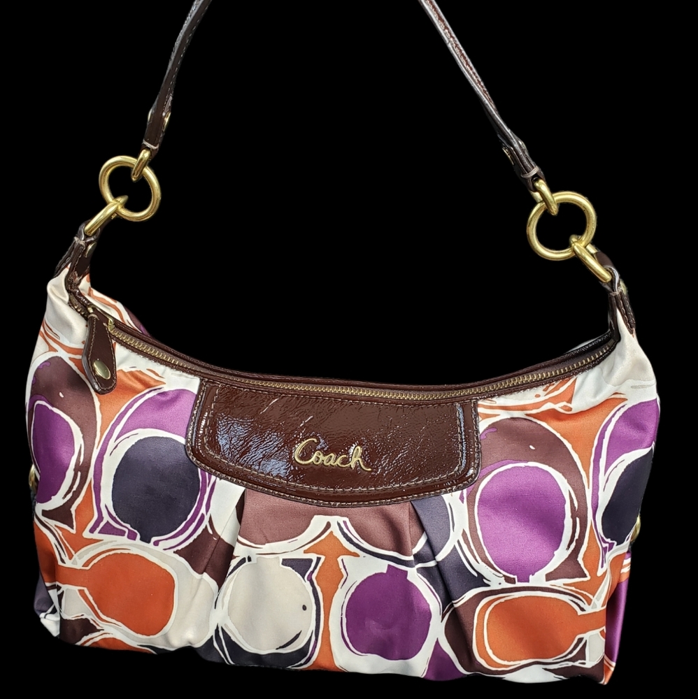 COACH ASHLEY HAND DRAWN SCARF PRINT HOBO